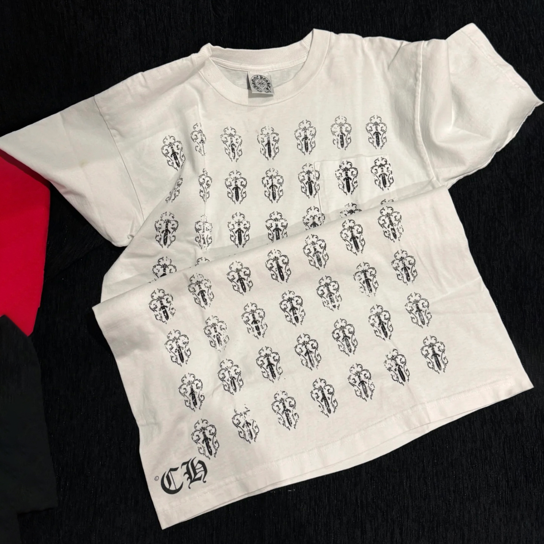 NIGO Chrome Hearts Baoshan Full Print Top T-shirt Men's Spring And Summer Fashion White Short-sleeved T-shirt #nigo81431