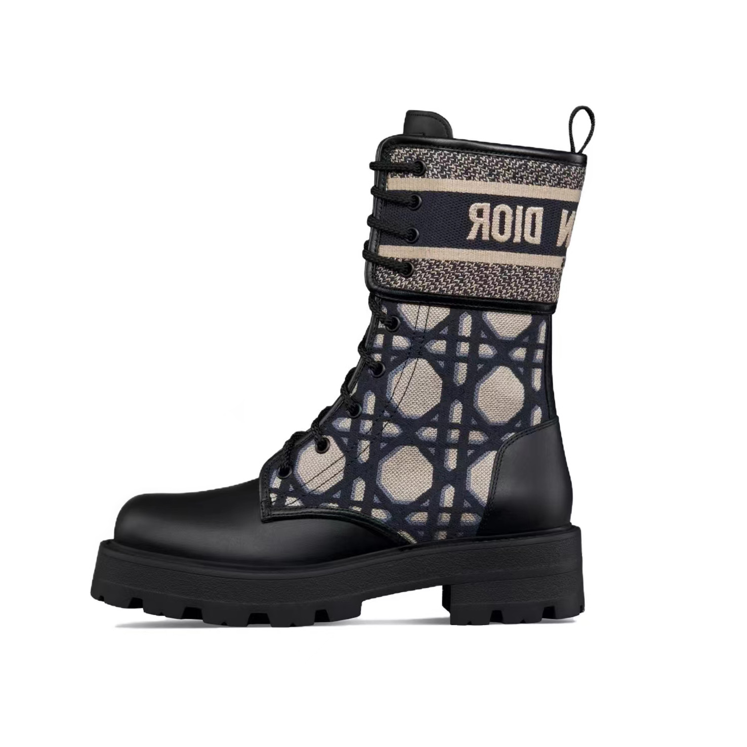 NIGO Dior Women's Autumn/Winter Fashion Casual Round Toe Lace Up Leather Light Sole Embroidered Lace Up Martin Boots Shoes #nigo78289