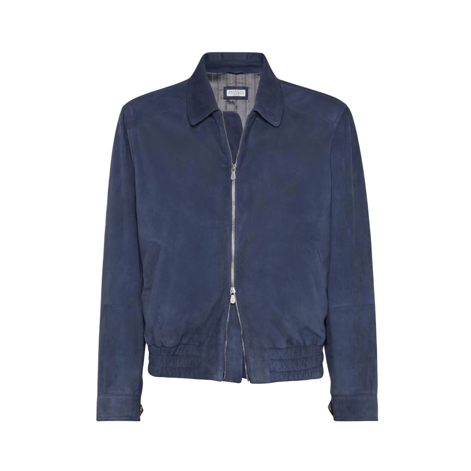 NIGO Brunello Cucinelli Men's Spring/Autumn Fashion Classic Solid Color Lapel Zipper Long Sleeve Suede Pilot Jacket #nigo78284