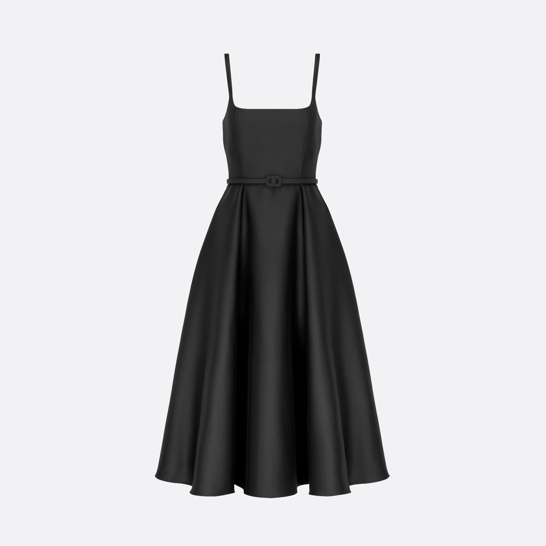NIGO Dior Women's Spring/Summer Two-Tone Pearl Belt Flared High Street Solid Color Square Neck Mid-Length Halter Dresses Ngvp #nigo2157