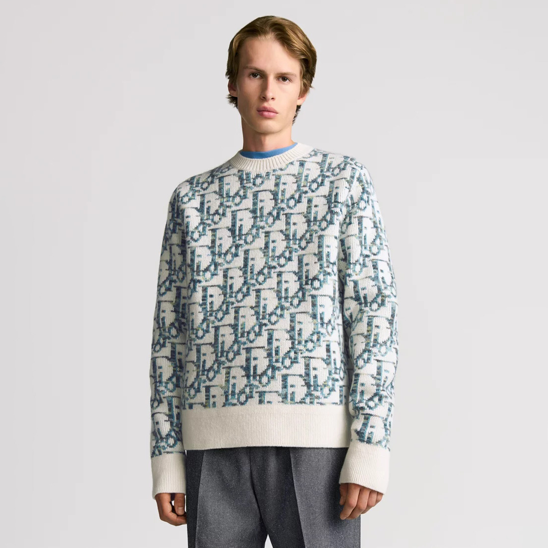 NIGO Dior Men's And Women's Spring/Summer Fashion Casual Sheep Wool Jacquard Fabric Oblique Print Round Neck Long Sleeve Knitted Sweater #nigo78298