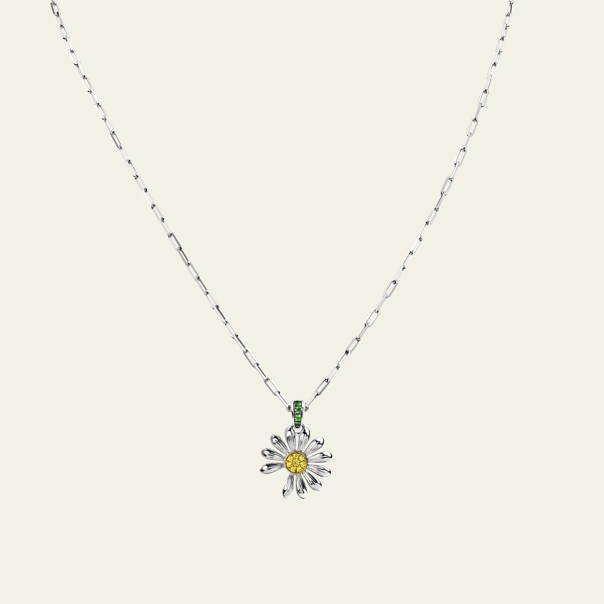 NIGO Jacob & Co. X PEACEMINUSONE Men's And Women's 925 Silver Pendant Multi-Color Collarbone Chain Fashion Daisy Necklace Accessories Ngvp #nigo2265