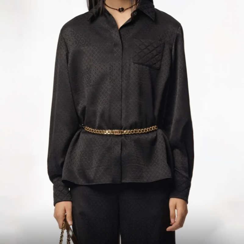 NIGO Chanel Women's Double C Check Jacquard Plain Silk Lapel Single-Breasted Shirt Spring And Summer Casual Pants Ngvp #nigo2272