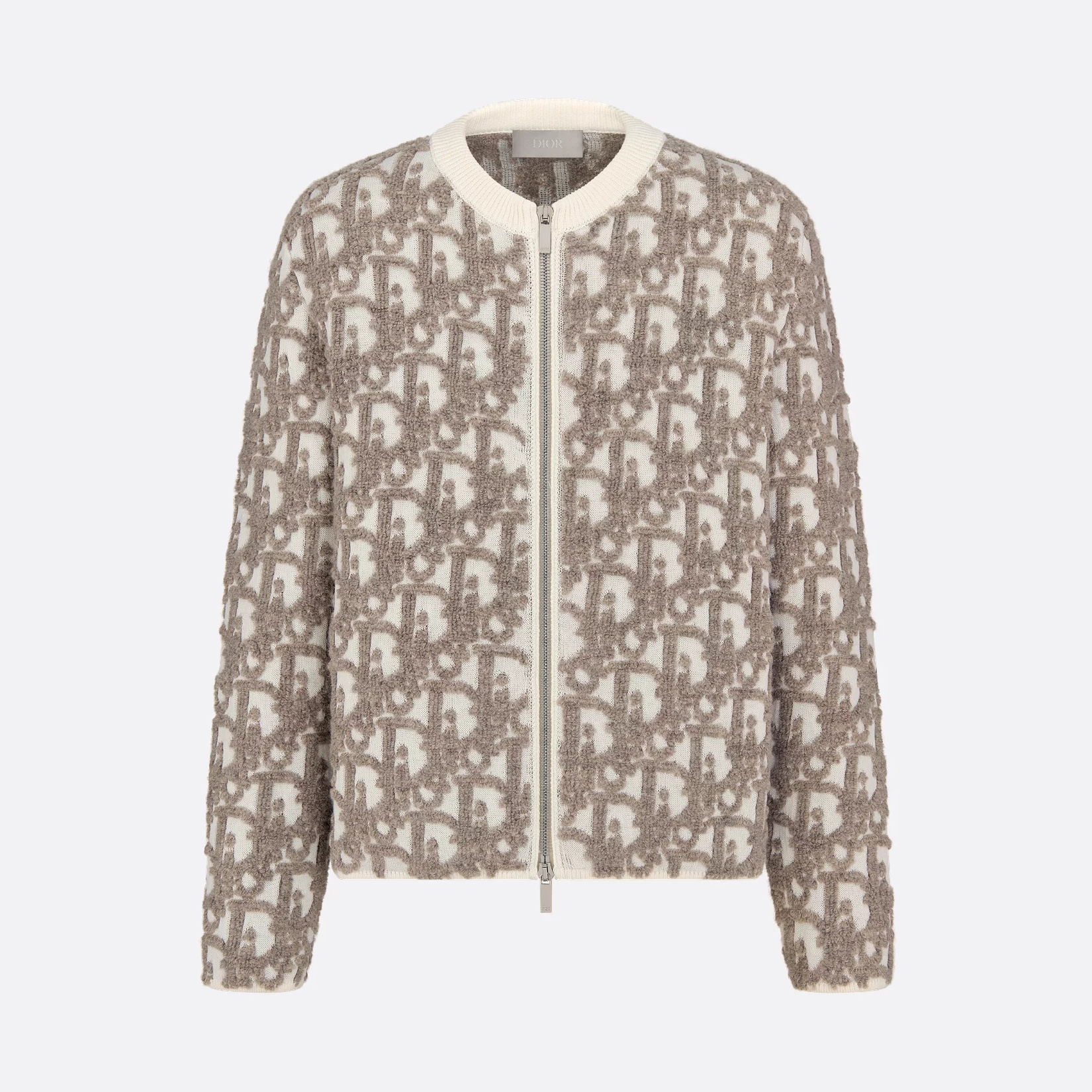 NIGO Dior Men's And Women's Spring/Summer Fashion Casual Round Neck Wool Knit Oblique Print Zipper Sweater #nigo78325