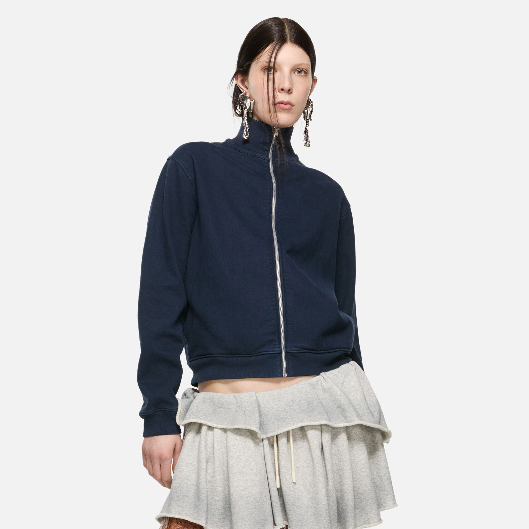 NIGO Acne Studios Women's And Men's Spring/fall Fashion Casual Solid Color Minimalist Logo Letter Embroidery Zipper Long Sleeve Sweatshirt Jacket #nigo78317