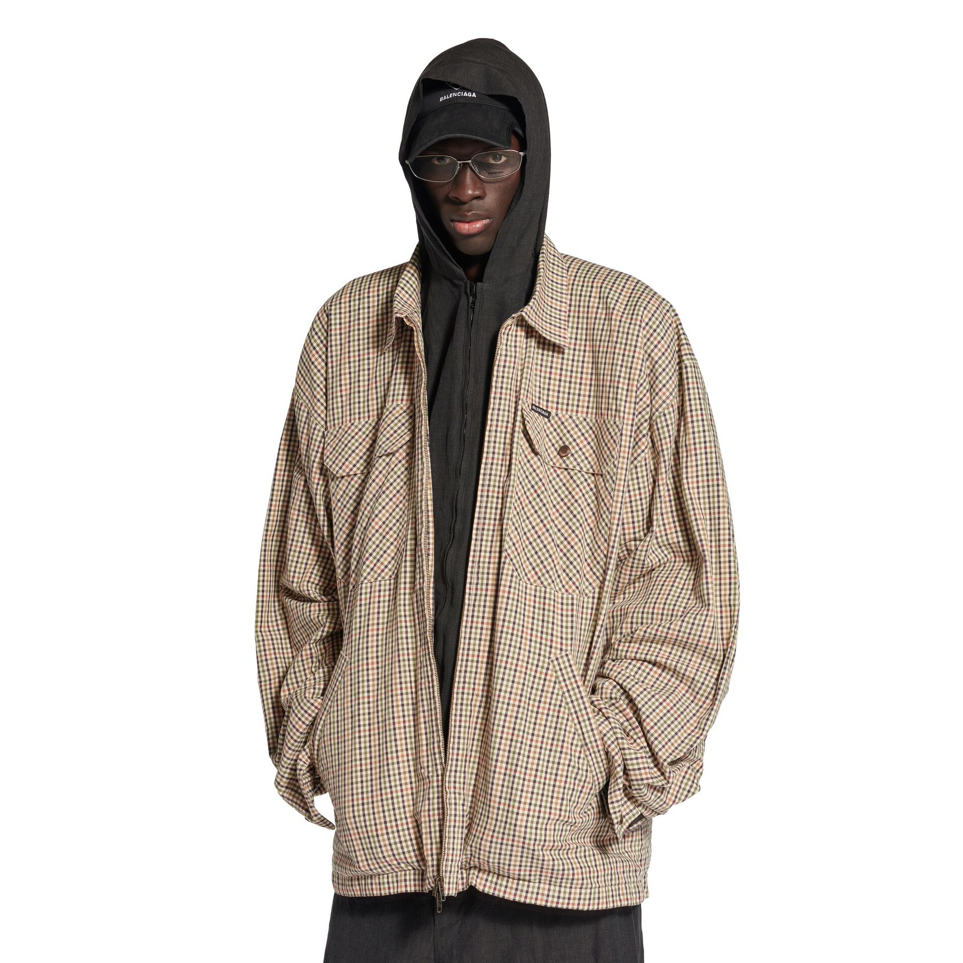 NIGO Balenciaga Men's Spring/Autumn Fashion Casual Checkered Collar Zipper Loose Long Sleeved Shirt #nigo78321