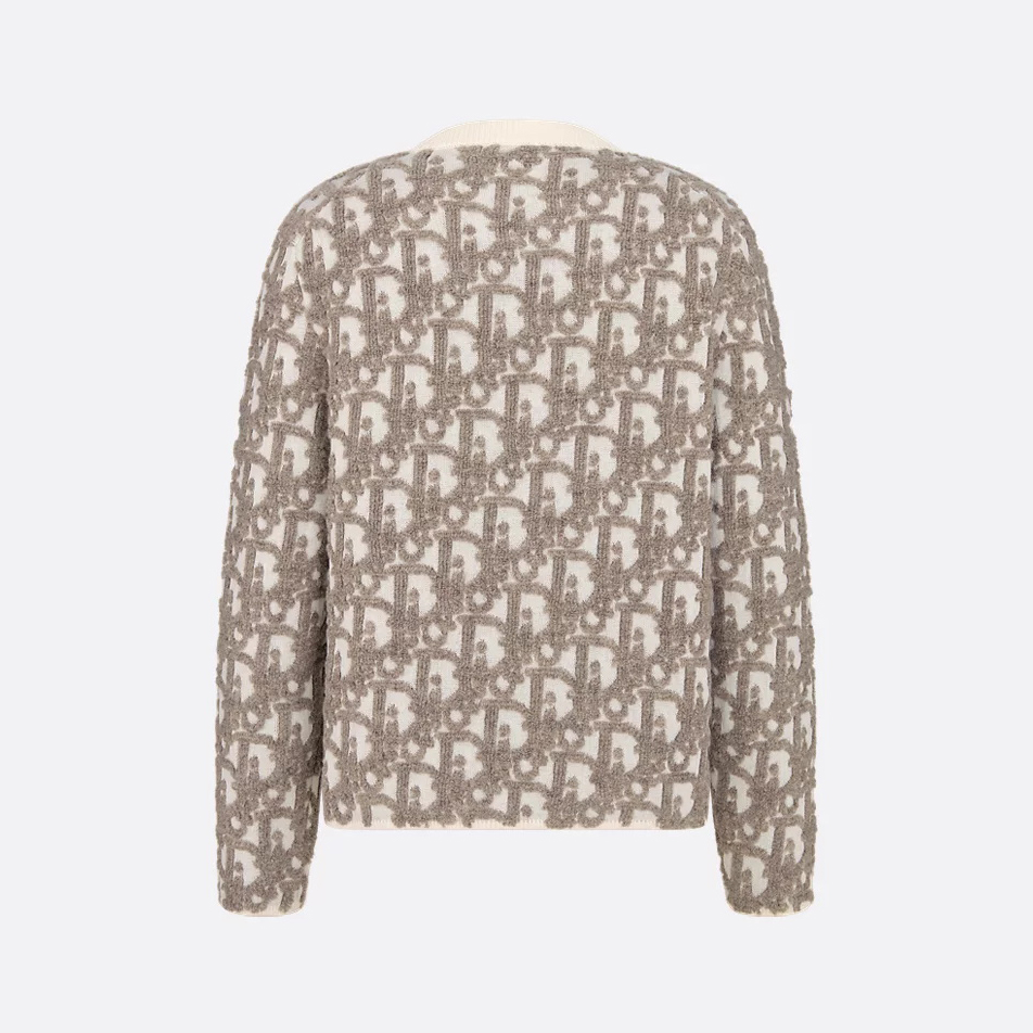 NIGO Dior Men's And Women's Spring/Summer Fashion Casual Round Neck Wool Knit Oblique Print Zipper Sweater #nigo78325