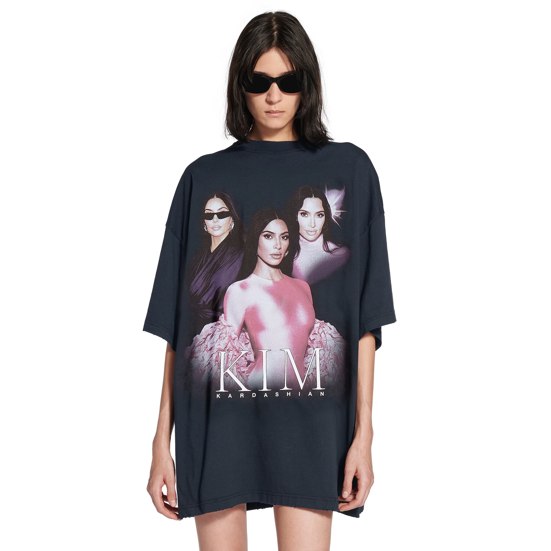 NIGO Balenciaga Men's and Women's Summer Portrait Printed Solid Colour Round Neck Cotton Short Sleeve T-Shirt #nigo76598