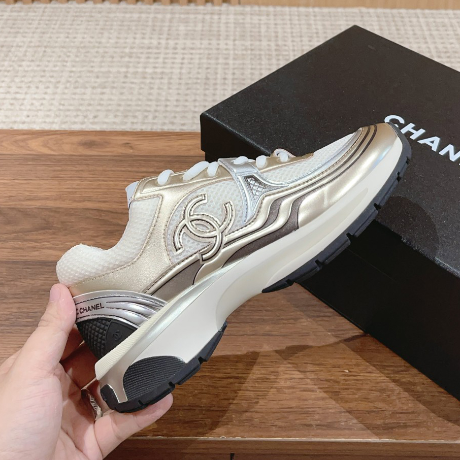 NIGO Chanel Men's And Women's Spring/Summer Fashion Casual Round Toe Lace Up Mesh Leather Low Top Sneakers Casual Shoes #nigo78327