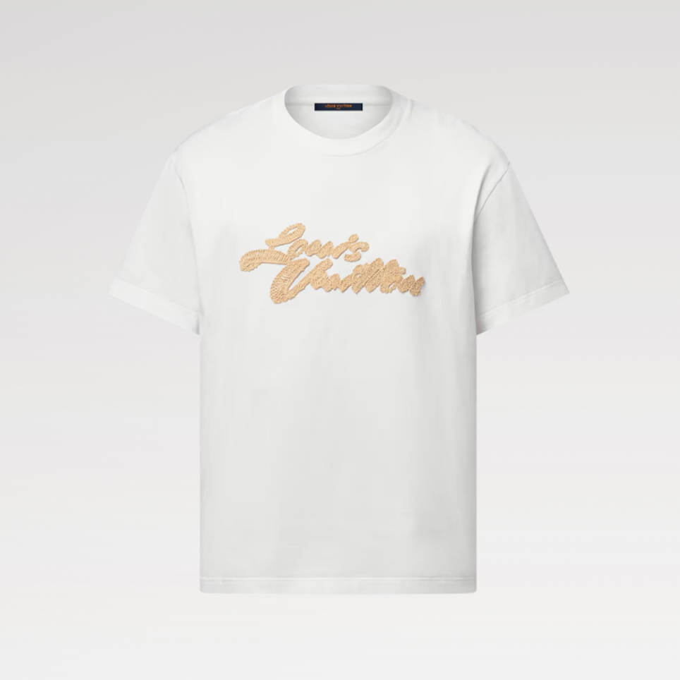 NIGO Louis Vuitton Men's Summer Logo Embroidered Solid Color Straight Leg Crew Neck Short Sleeve T-Shirt #nigo81483