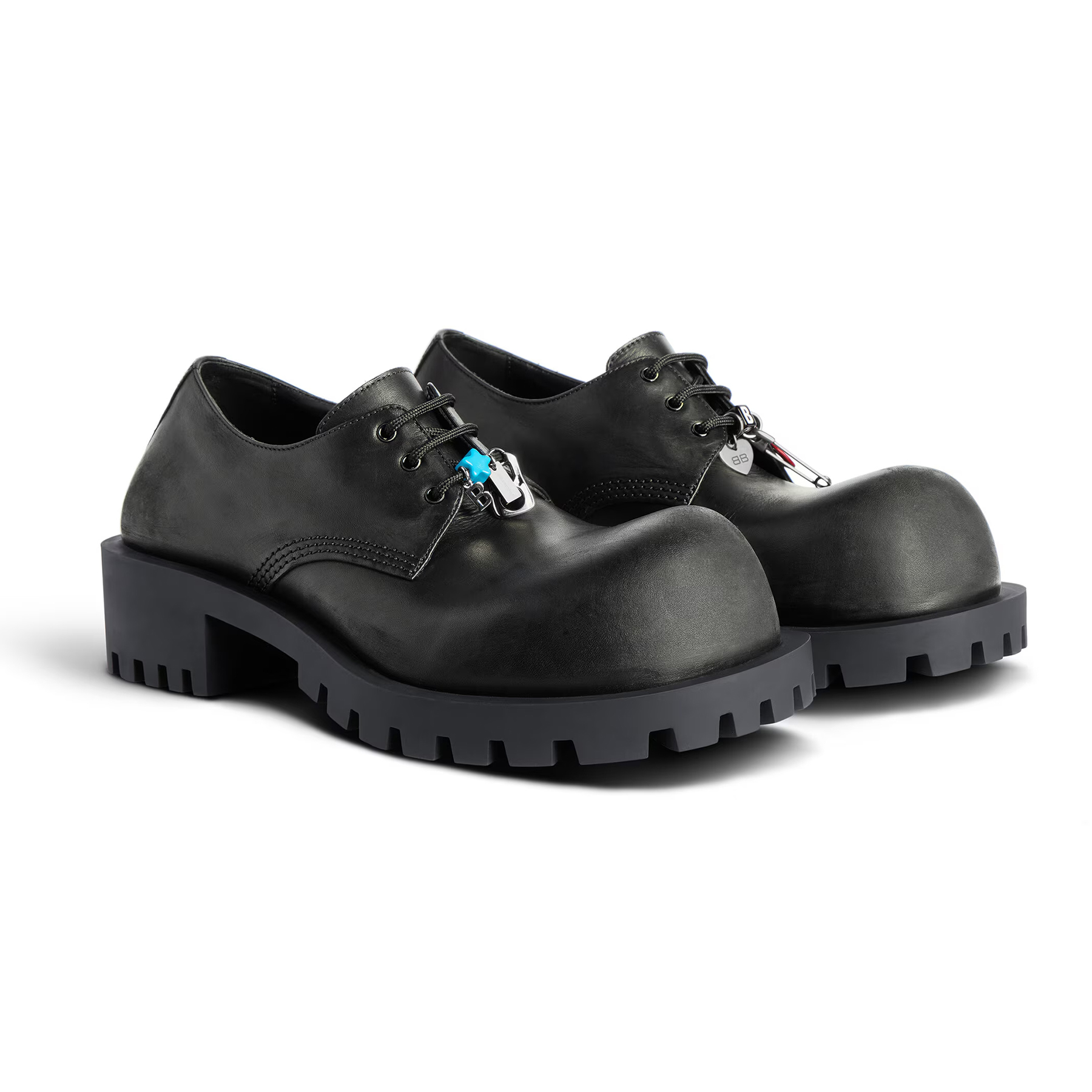 NIGO Balenciaga Men's Hummer Derbie In Black Lace-up Large-head Pendant Leather Shoes Fashionable And Trendy Casual Thick-soled Shoes Ngvp #nigo2245