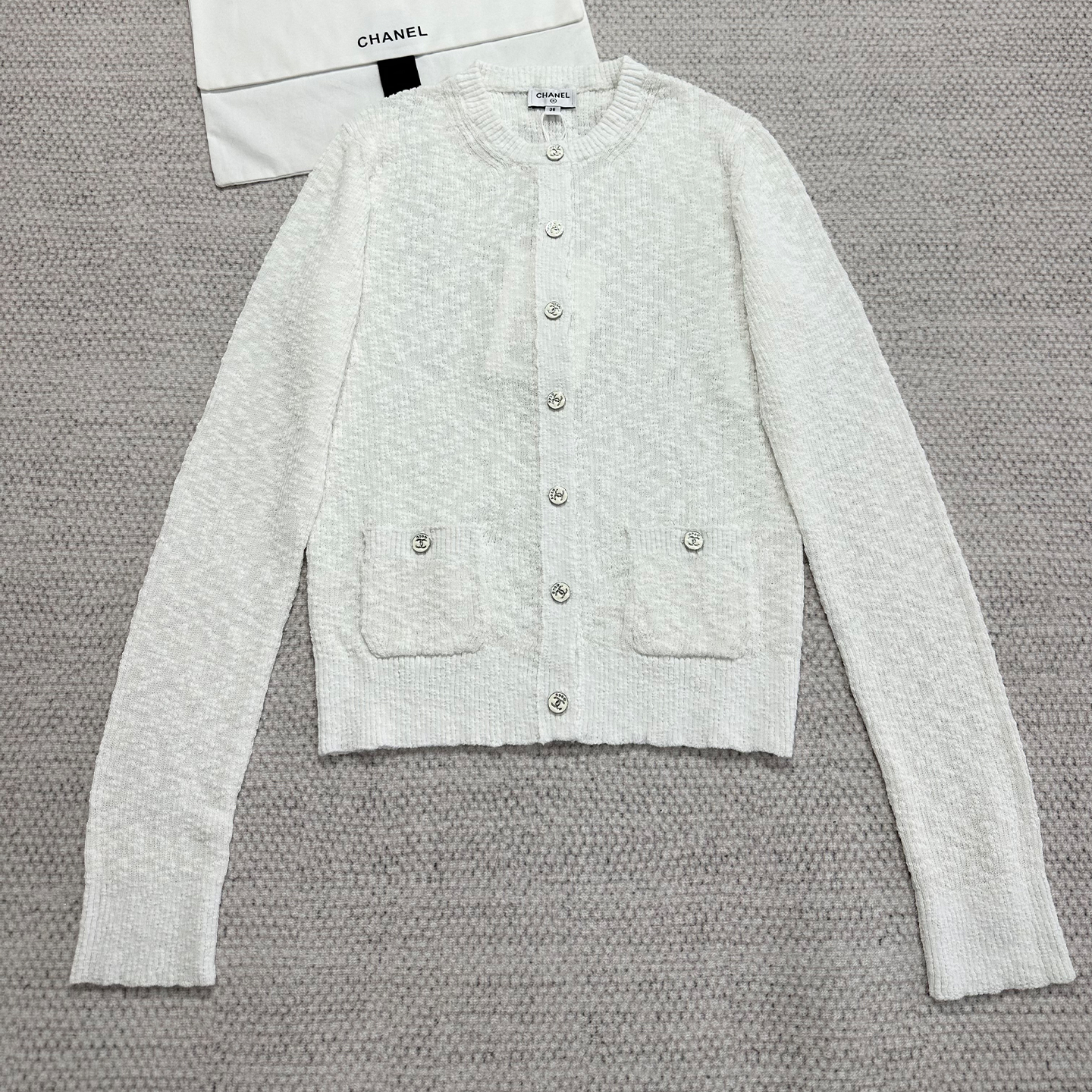 NIGO Chanel Women's Spring/Autumn Cotton Round Neck Single Button Plain Pocket Long Sleeve Knitted Cardigan Ngvp #nigo2283