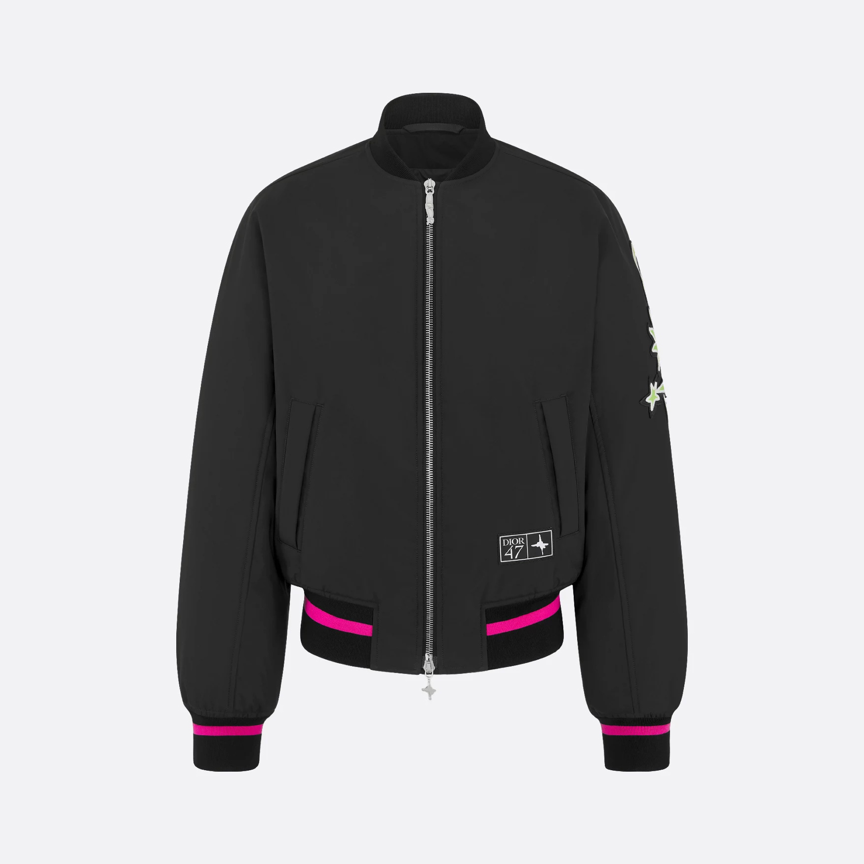 NIGO Dior And Lewis Hamilton Men's Spring/Autumn Fashion Casual Ribbed Collar Two Way Zipper Side Pocket Long Sleeve Pilot Baseball Jacket Short Jacket #nigo78334