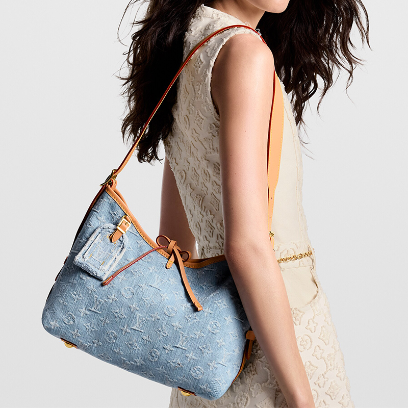 NIGO Louis Vuitton Women's Carryall Small Denim Logo Tote Bag Solid Color Mother-And-Child Bag Canvas And Leather Underarm Bag Bags M11462 #nigo81484