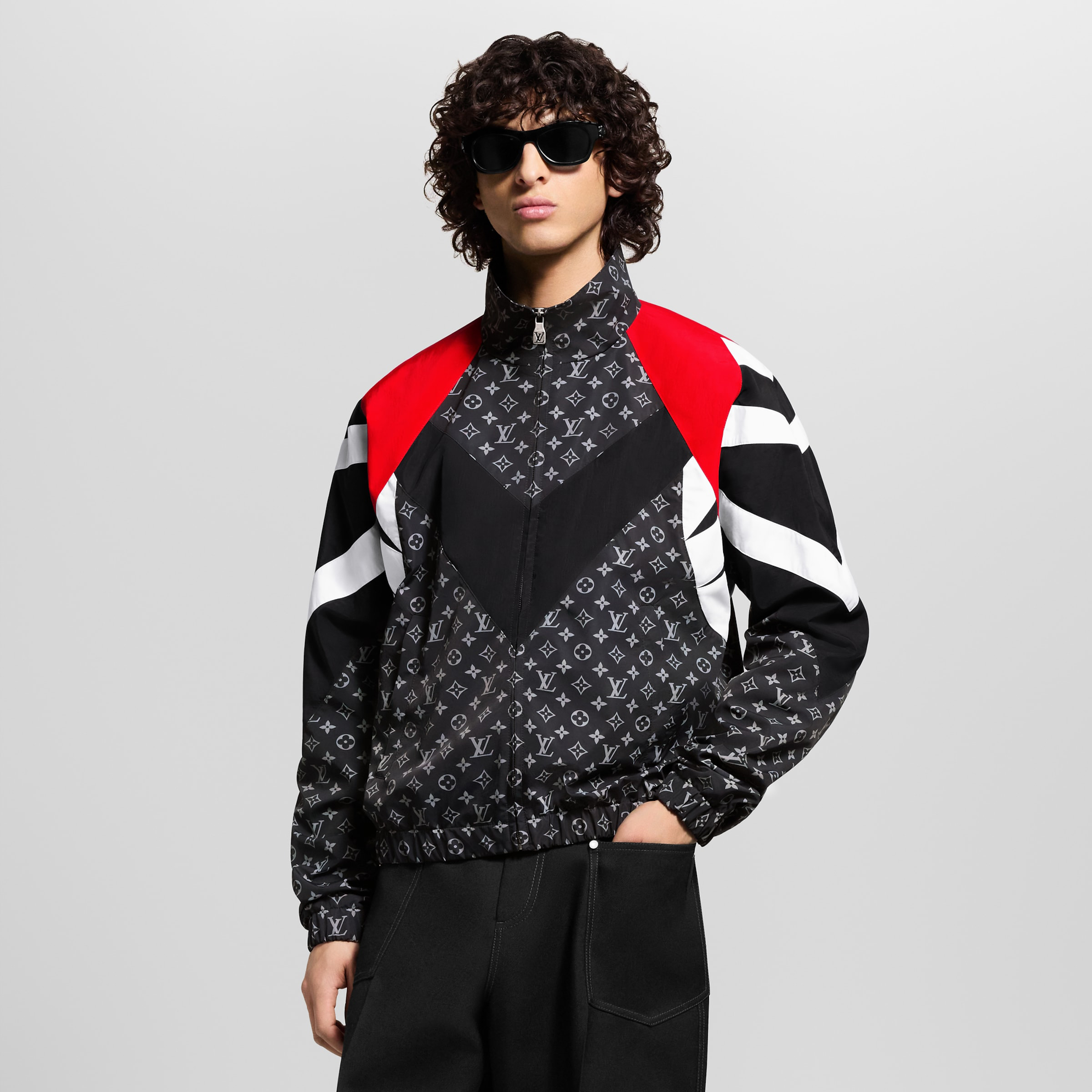 NIGO Louis Vuitton Men's Spring/Summer Fashion Casual Classic Printed Pattern Color Block Zipper Cuff Elastic Sports Jacket #nigo78343
