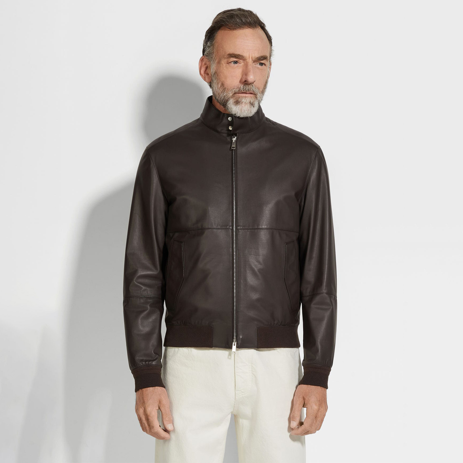 NIGO Ermenegildo Zegna Men's Fall And Winter Flight Jacket Leather Jacket Fashion Temperament Zipper Premium Design Jacket Ngvp #nigo2249