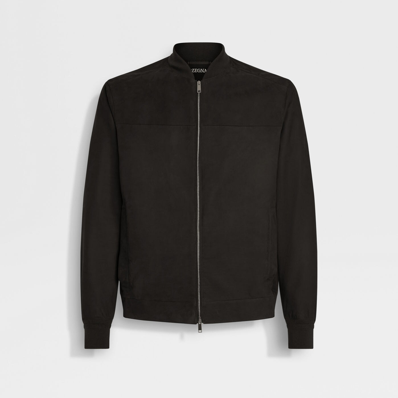 NIGO Ermenegildo Zegna Men's Secondskin Pilot Jacket Spring/Autumn Solid Color Baseball Collar Long Sleeve Zipper Leather Jacket Ngvp #nigo2289