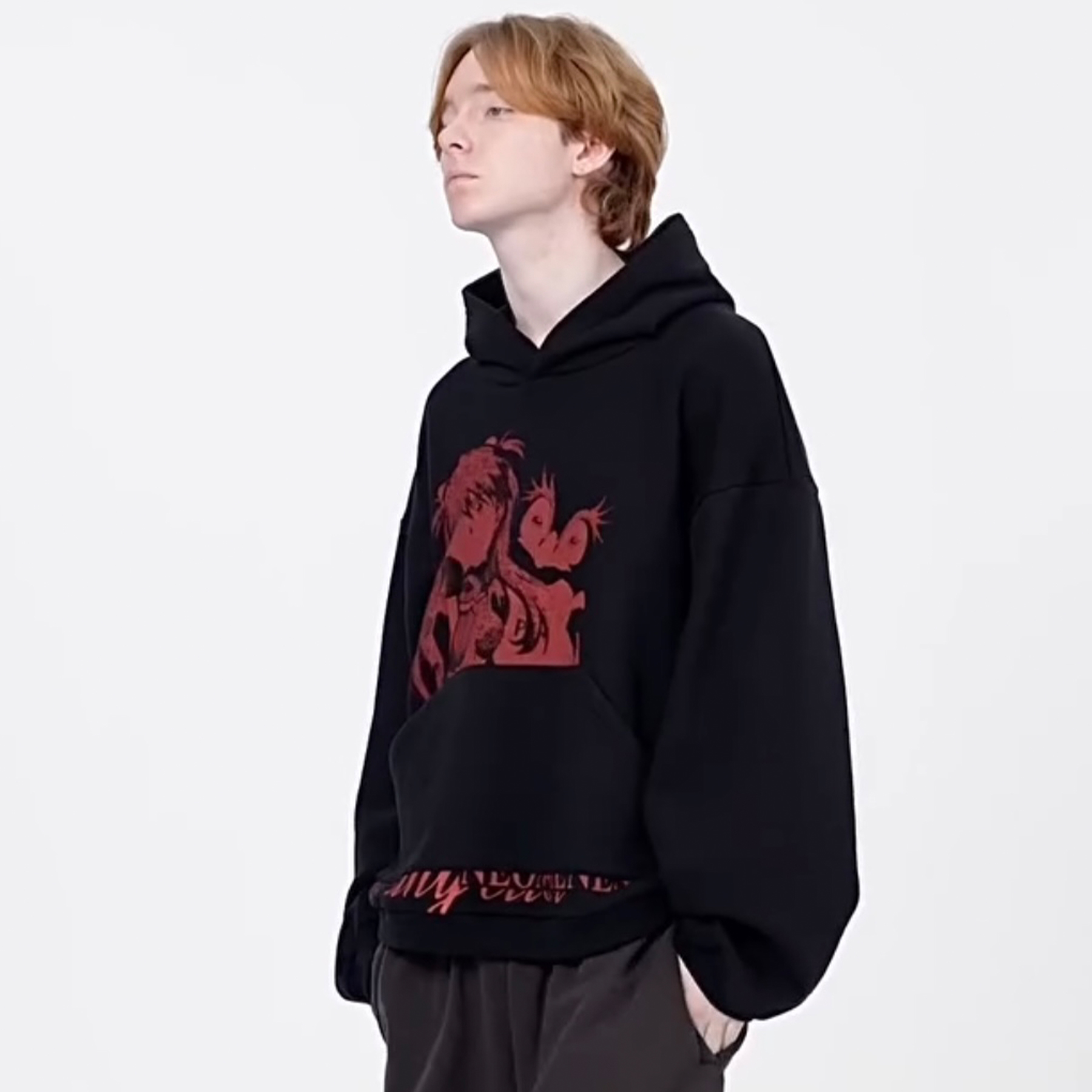 NIGO Rough Simmons Men's Fashion High Street Trend Black Red Akira Manga Do Old Print Washed Loose Hoodie Sweatshirt Ngvp #nigo2253