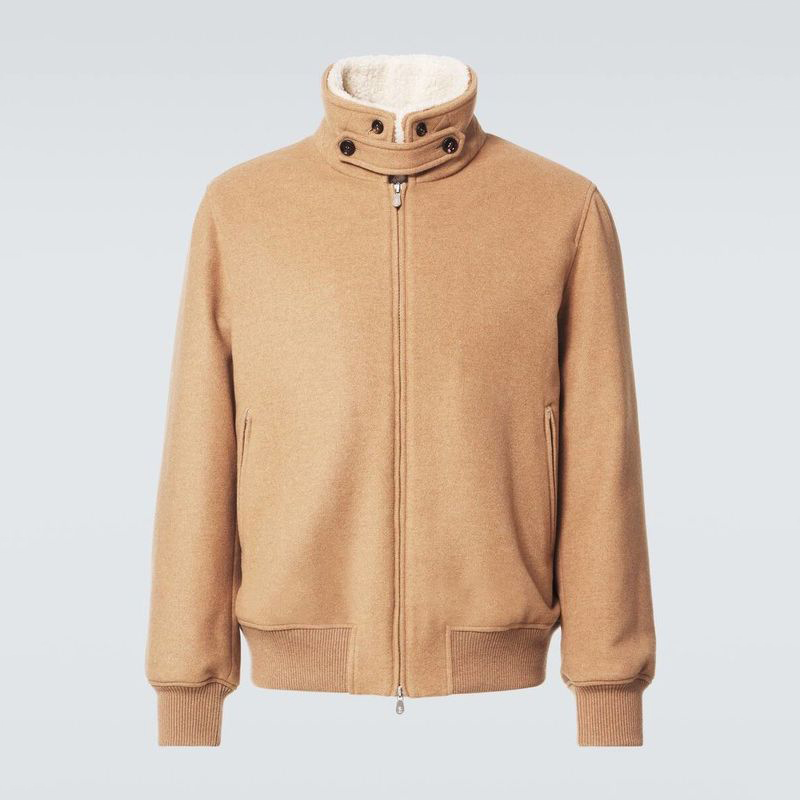 NIGO Brunello Cucinelli Men's Spring/Autumn Double-Chain Head Zipper Solid Color Detachable Collar Long Sleeve Pilot Jacket Ngvp #nigo2291