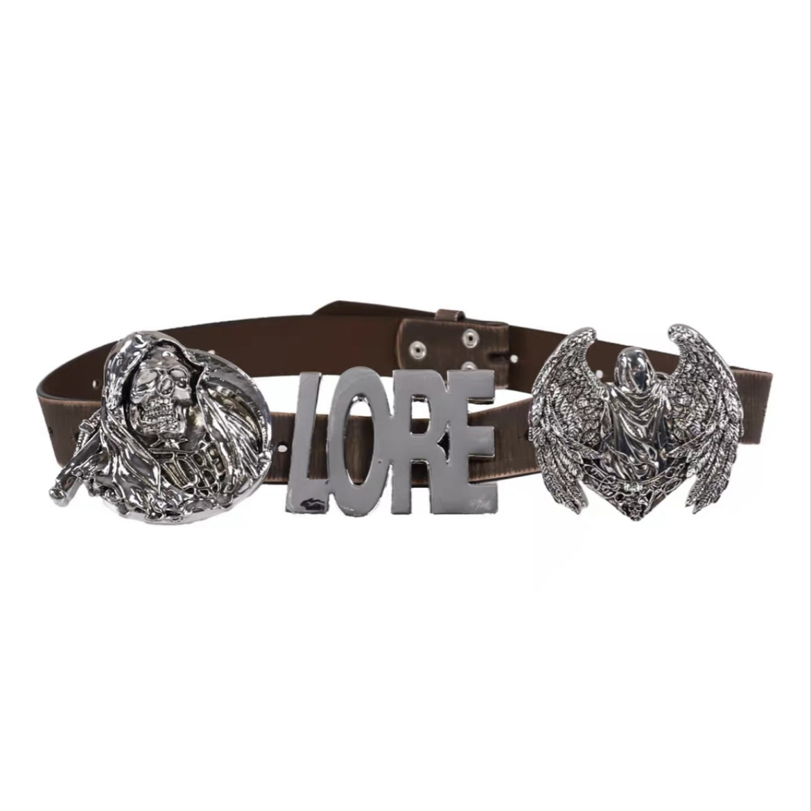 NIGO Lore Metal Cow Leather Belt Belt Rokcy With The Same Waist Head Removable Splicing Versatile Modeling Men's Fashion Trend Belt Ngvp #nigo2255