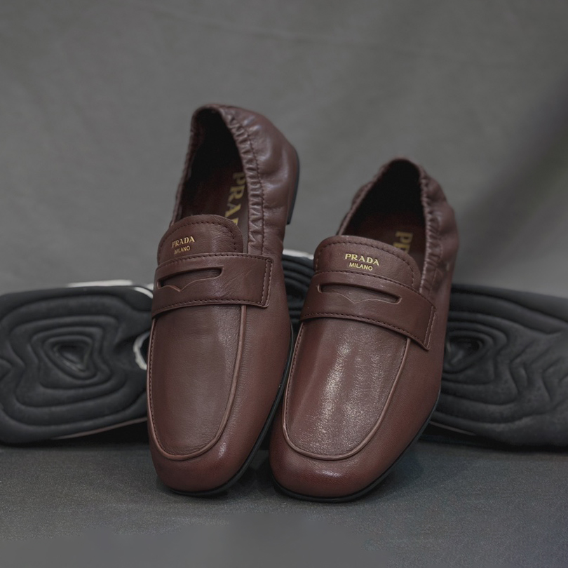 NIGO Prada Women's Spring/fall Fashion Casual Leather Round Toe Slip On Loafers Casual Shoes #nigo78369