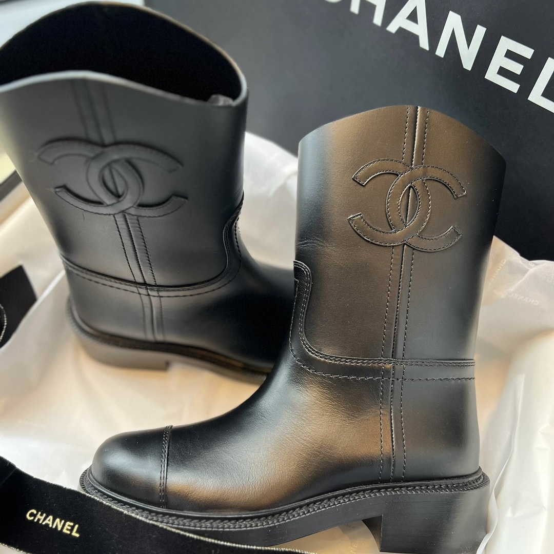 NIGO Chanel Women's Autumn/winter Fashion Casual Solid Color Round Toe Short Boots Shoes #nigo78372