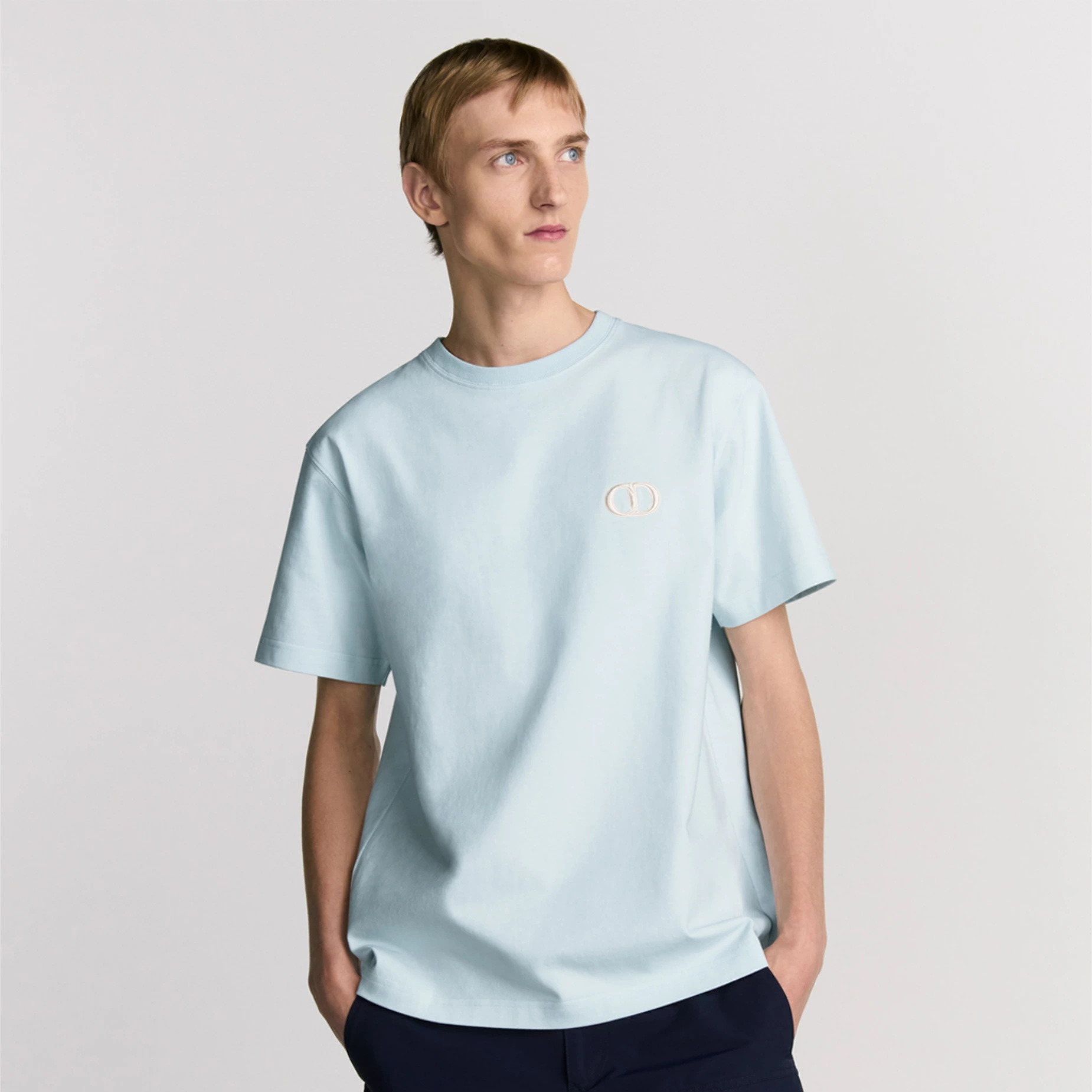 NIGO Dior Men's Summer Fashion Casual Solid Color Round Neck Cotton CD Embroidered Logo Loose Fit T-Shirt #nigo78374