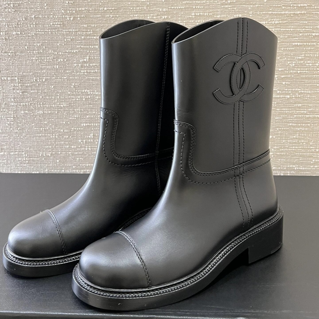 NIGO Chanel Women's Autumn/winter Fashion Casual Solid Color Round Toe Short Boots Shoes #nigo78372