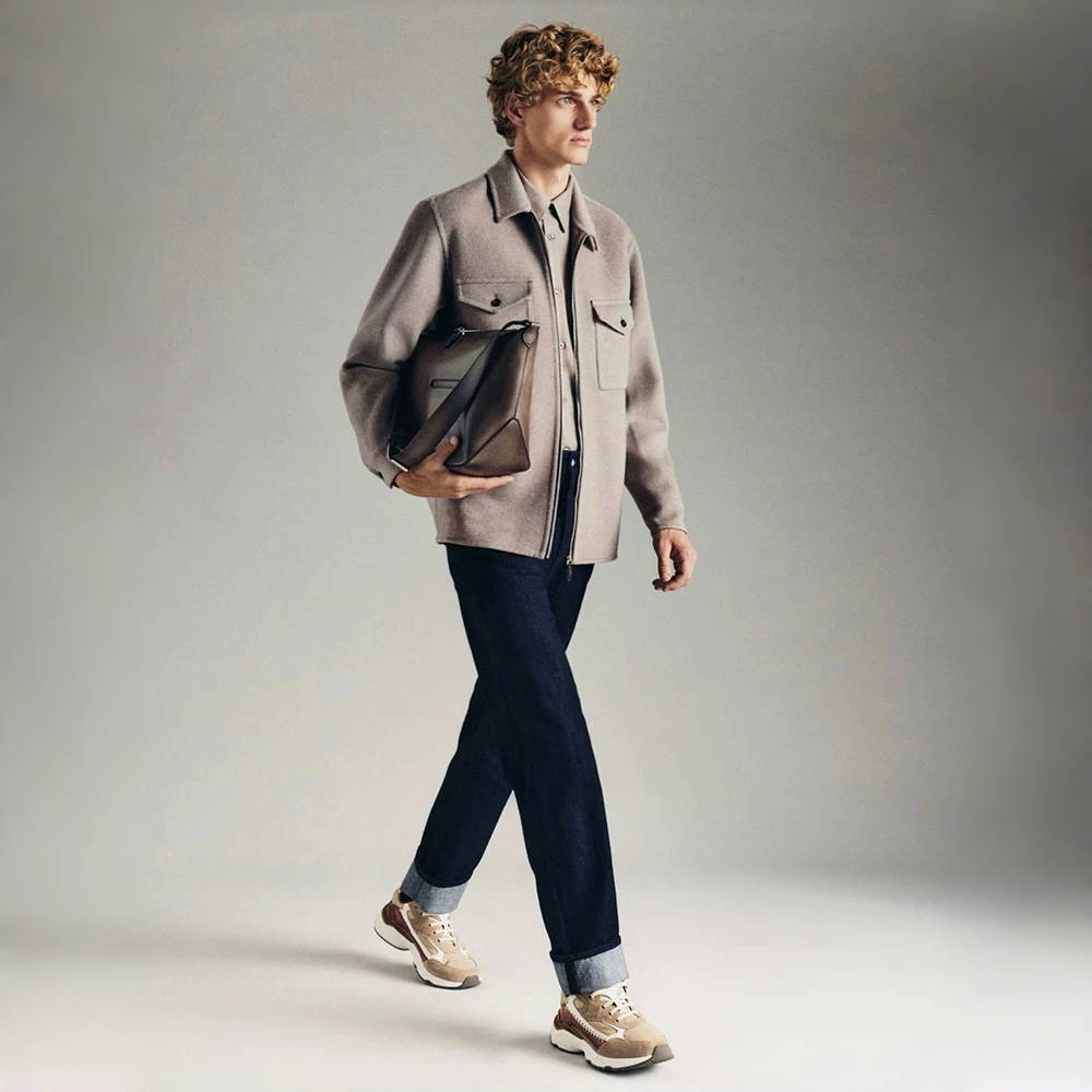 NIGO Berluti Men's Spring/Autumn Solid Color Patch Pocket Lapel Zipper Long Sleeve Jacket-Style Shirt Double-Sided Cashmere Wool Coat Ngvp #nigo2294