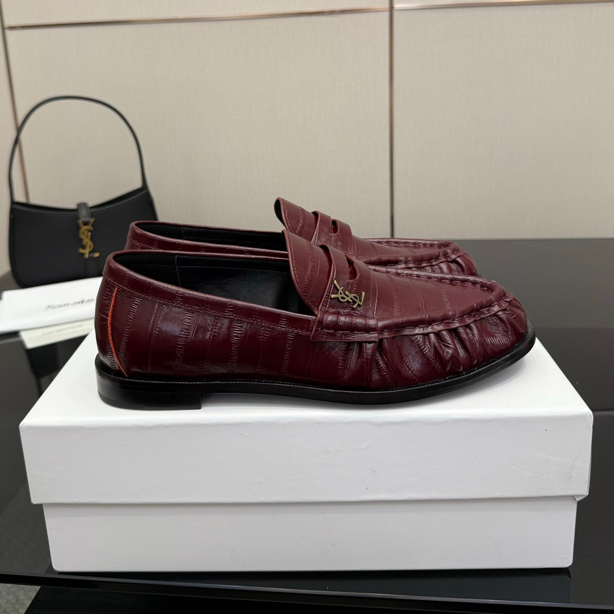 NIGO Saint Laurent Women's Autumn/Winter Fashion Casual Sheepskin Suede Round Toe Slip On Flat Loafers Casual Shoes #nigo78376