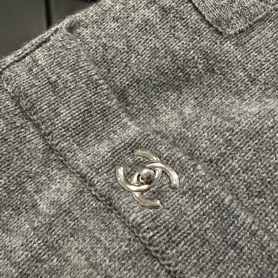 NIGO Chanel Women's Autumn/Winter Solid Color Round Neck Single Button Cashmere Long Sleeve Knitted Cardigan #nigo81488