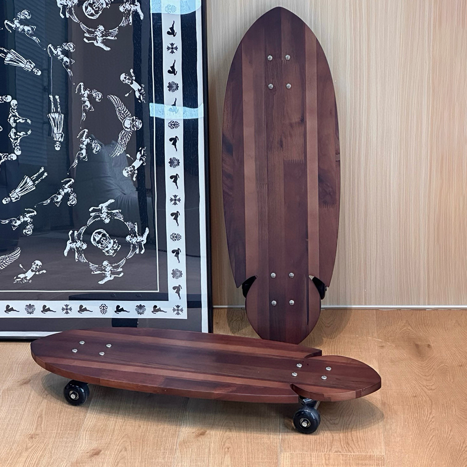 NIGO Chrome Hearts Retro Fashion Wooden Skateboard With Logo On The Back, High Street Solid Color Balance Skateboard  Accessories #nigo81512