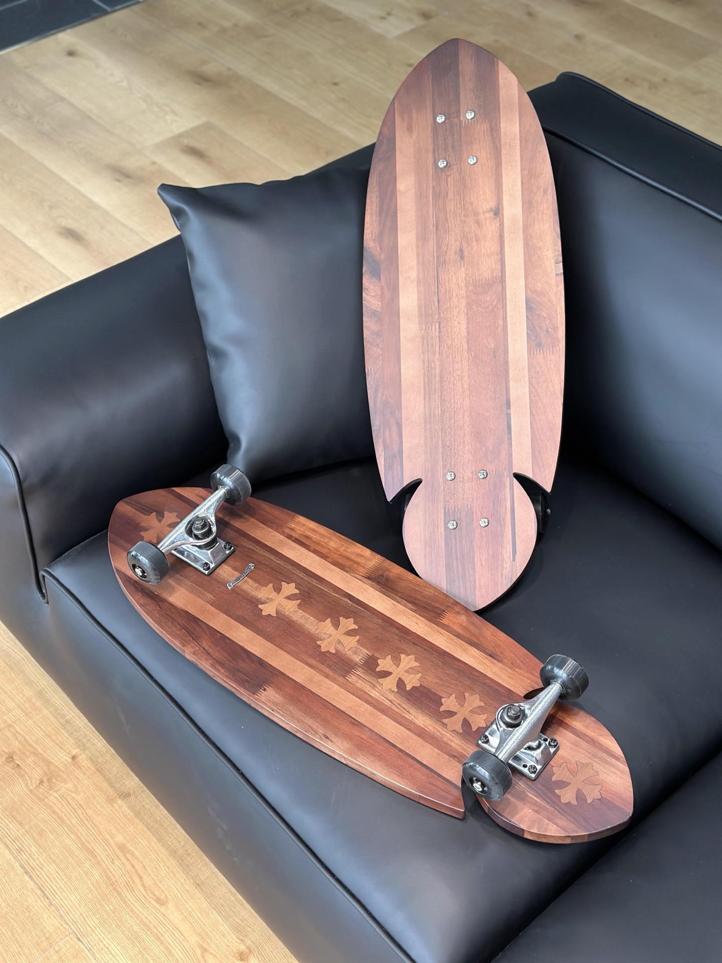 NIGO Chrome Hearts Retro Fashion Wooden Skateboard With Logo On The Back, High Street Solid Color Balance Skateboard  Accessories #nigo81512