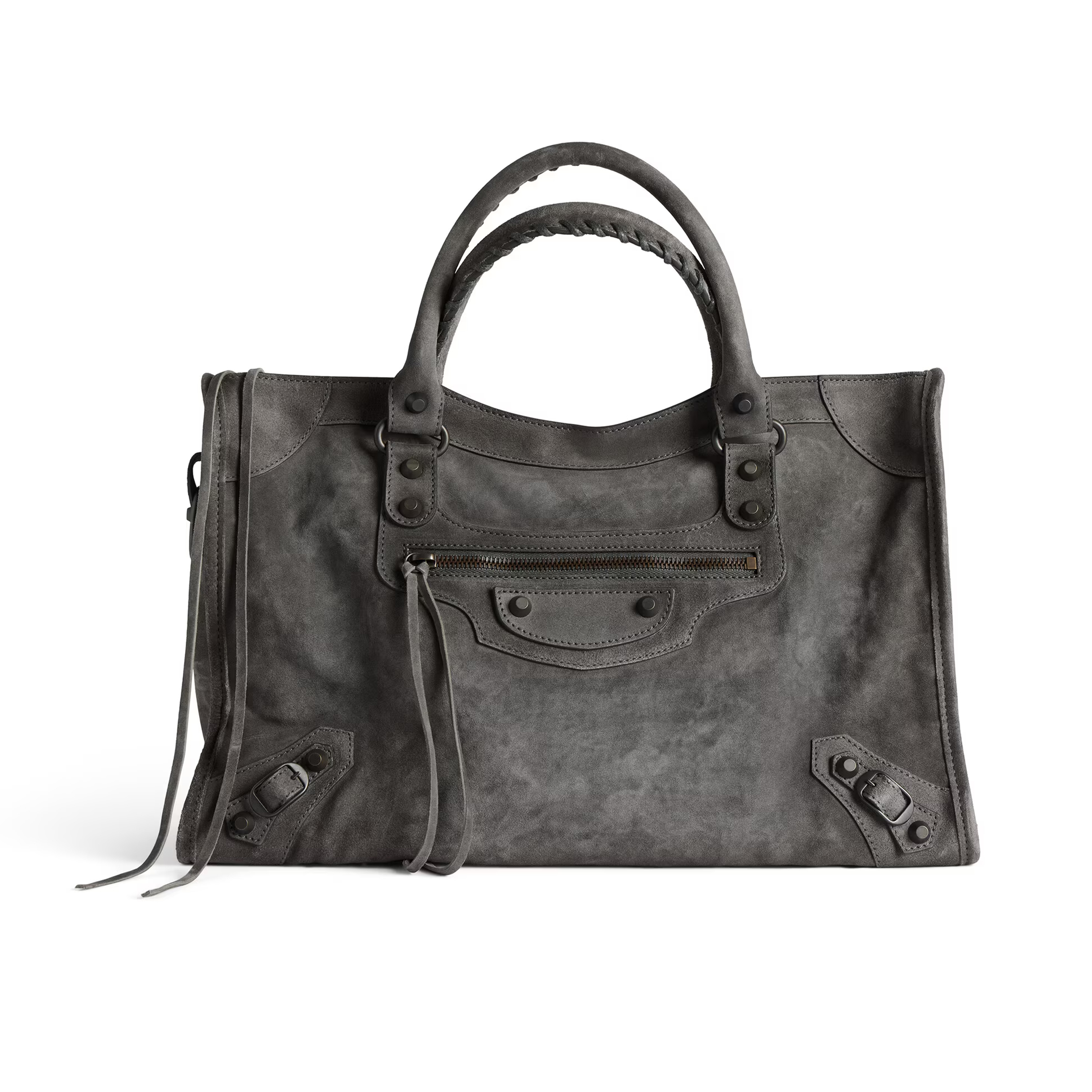 NIGO Balenciaga Women's Le City Large Handbag with Woven Handles, Solid Color Leather Crossbody Shoulder Bag, Fashionable Casual Bag Bags 8230582AB2A1143 #nigo81498