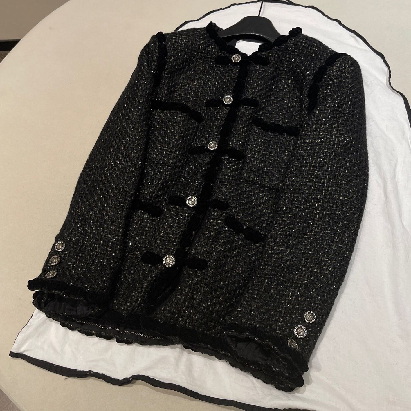 NIGO Chanel Women's Spring/Autumn Embroidered Soft Wool Blend Single-Breasted Round Neck Color Block Long Sleeve Coat Jacket Ngvp #nigo2297