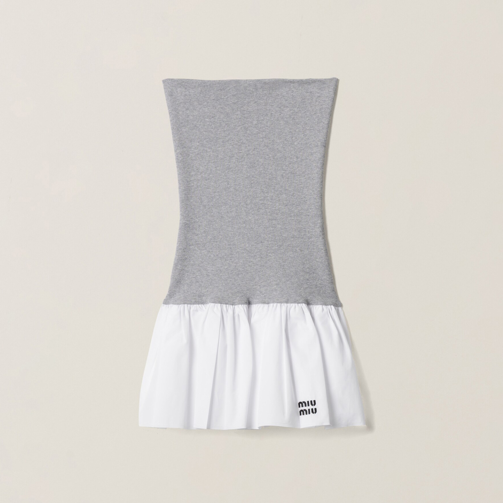 NIGO MiuMiu Women's Spring/summer Fashion Casual Poplin And Plain Knit Strapless Sleeveless Dress #nigo78396