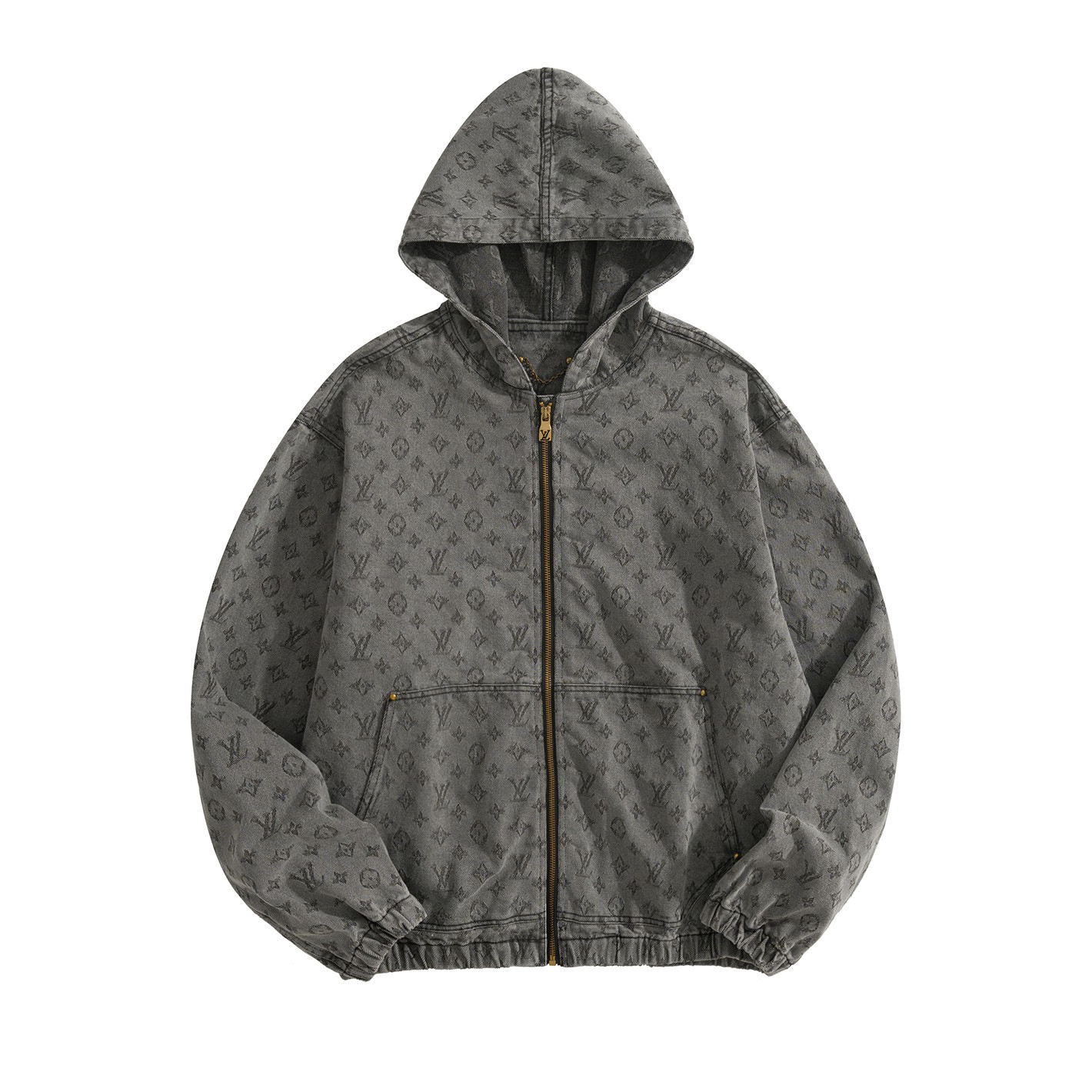 NIGO Louis Vuitton Men's And Women's Spring/autumn Fashion Casual Classic Printed Hooded Zipper Denim Jacket #nigo78417