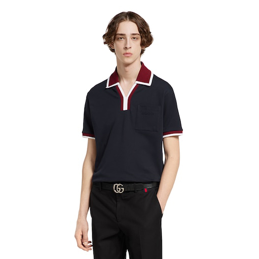 NIGO Gucci Men's And Women's Summer Fashion Classic V-neck Color Block Cotton Polo Shirt Short Sleeved T-Shirt #nigo78425