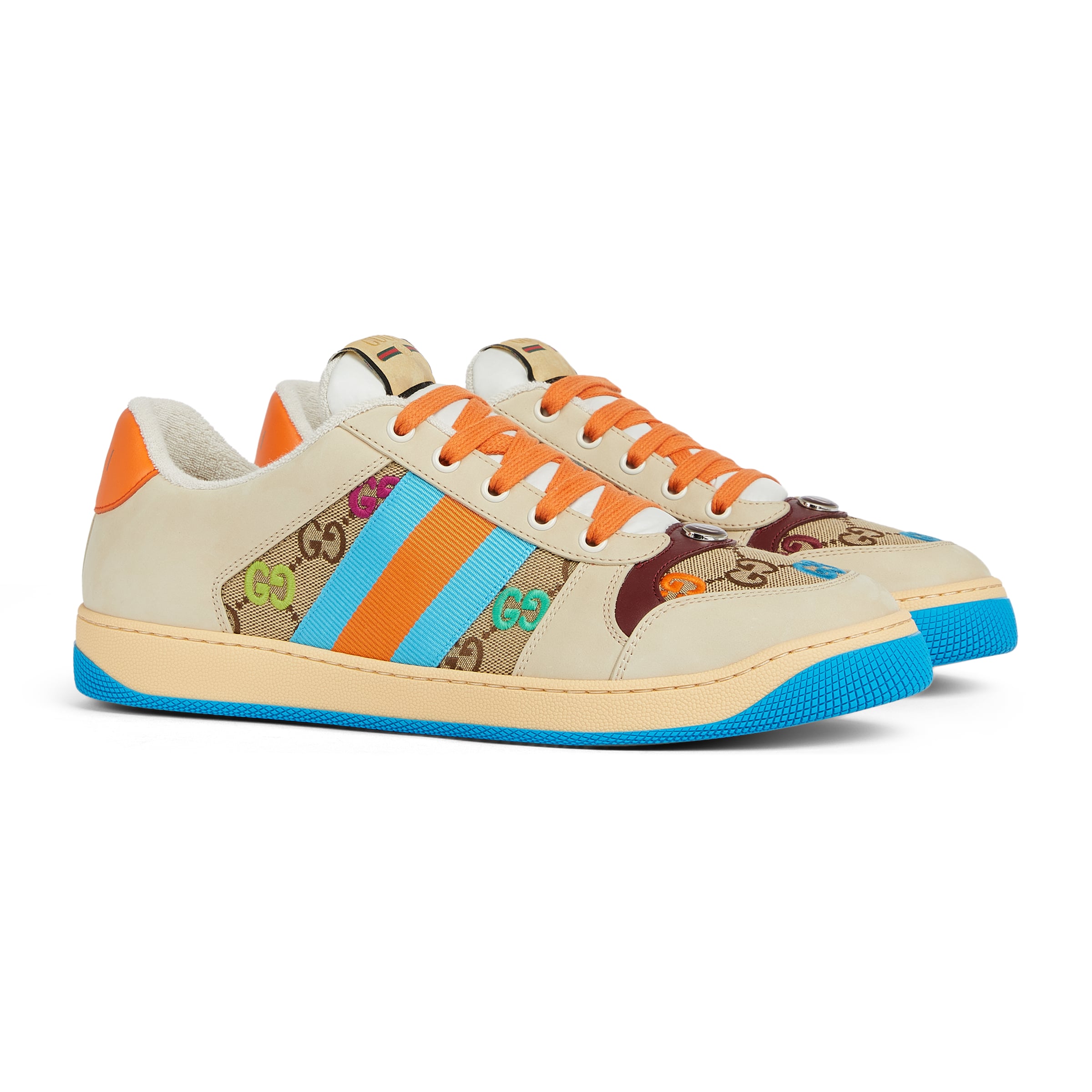 NIGO Gucci Screener Men's and Women's Fashion Casual Round-Toe Lace-Up Classic Print Low-Top Sneakers #nigo78429