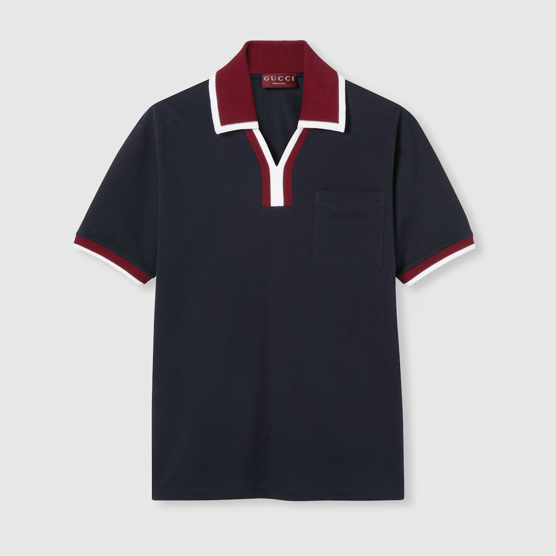 NIGO Gucci Men's And Women's Summer Fashion Classic V-neck Color Block Cotton Polo Shirt Short Sleeved T-Shirt #nigo78425