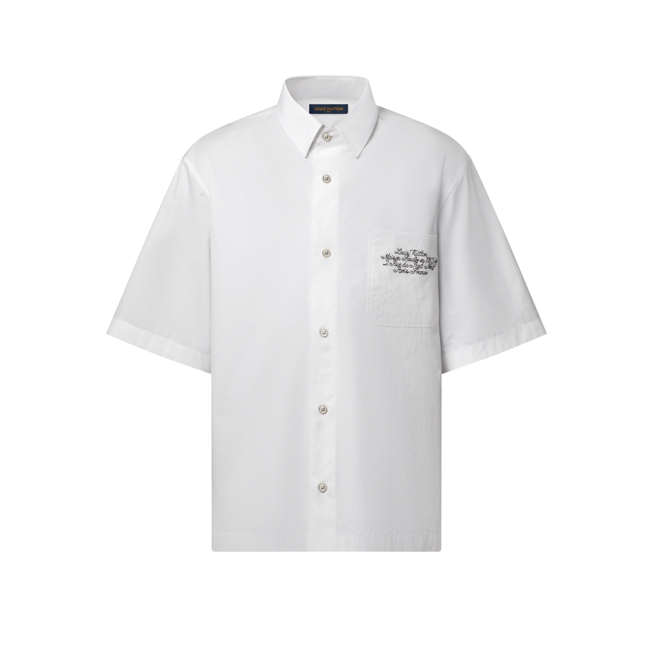 NIGO Louis Vuitton Men's Summer Casual Collared Single Breasted Letter Embroidered Short Sleeved Shirt #nigo78427
