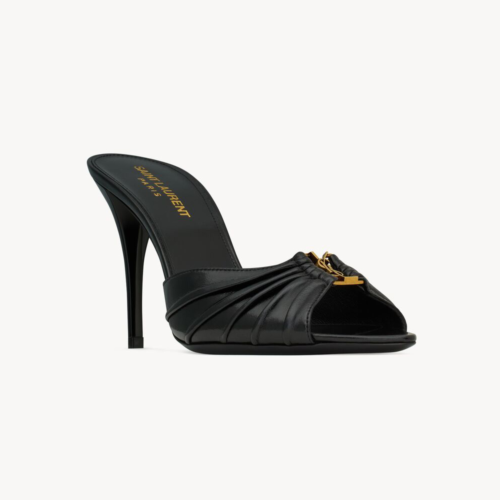 NIGO Saint Laurent BABYLONE Women's Fashion Classic Minimalist Leather Pointed Toe Open Toe 10cm High Heels Shoes #nigo78434