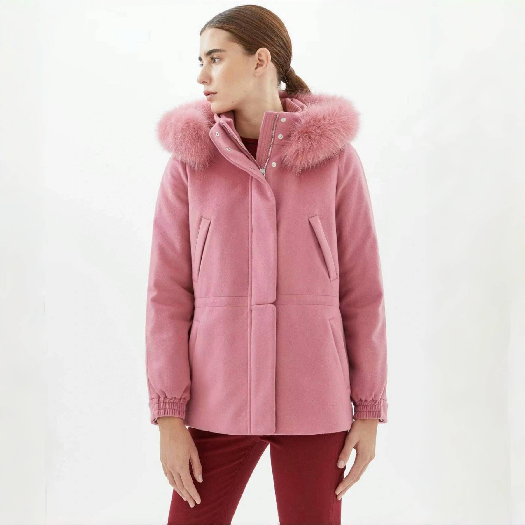 NIGO Loro Piana Lcery Short Women's Ski Jacket Furry Collar Warm Fashion Long Sleeve Jacket Elegant Temperament Loose Casual Coat  Ngvp #nigo2418