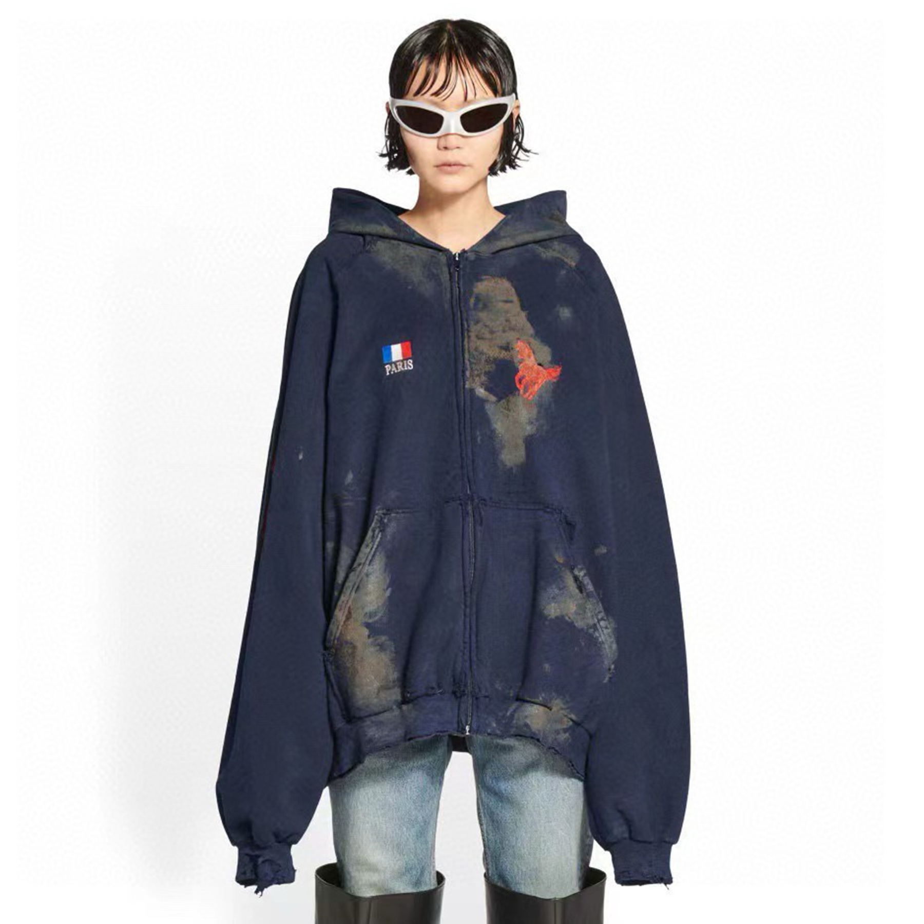 NIGO Balenciaga Men's Women's Spring and Autumn Fashion Retro Old Embroidery Casual Hooded Sweatshirt Ngvp #nigo2421