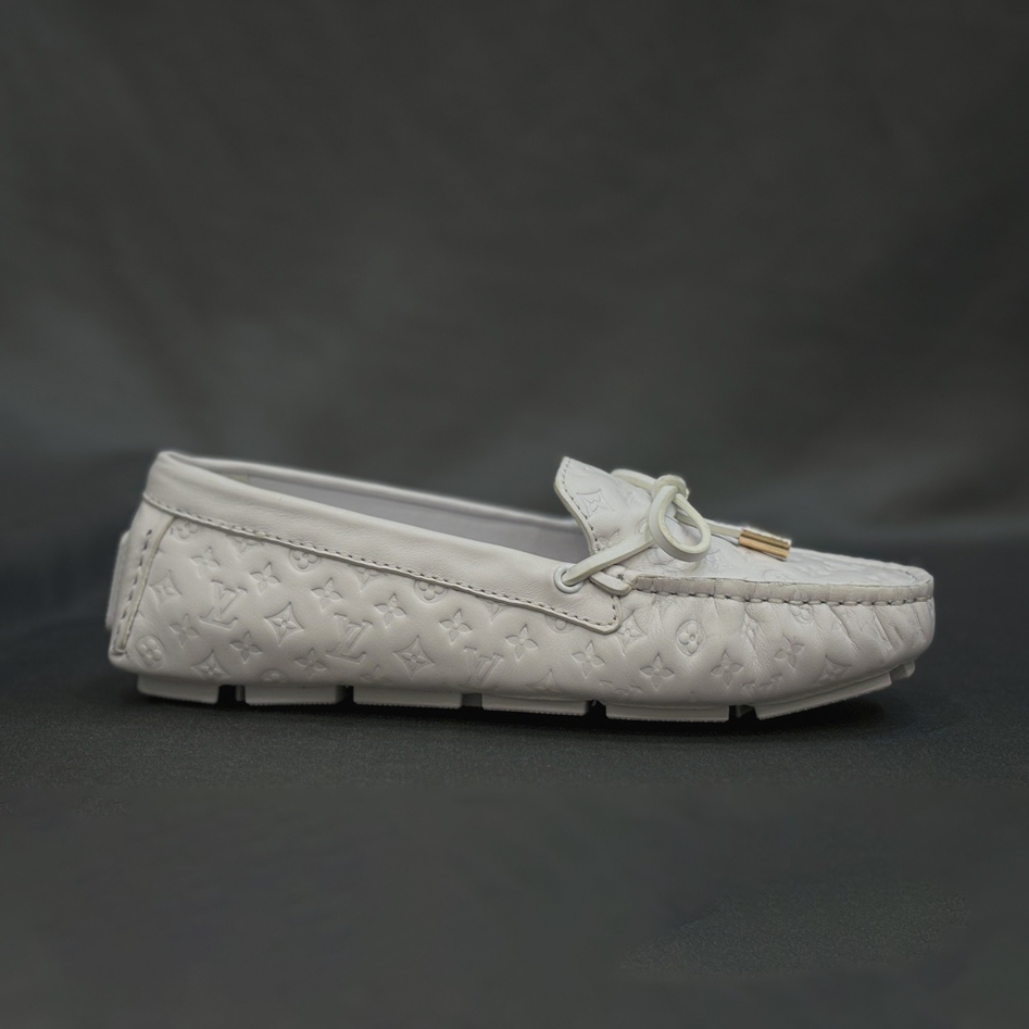 NIGO Louis Vuitton Women's Spring/Autumn Fashion Classic Round Toe Slip-On Leather Flat Low Top Loafers Shoes #nigo78437