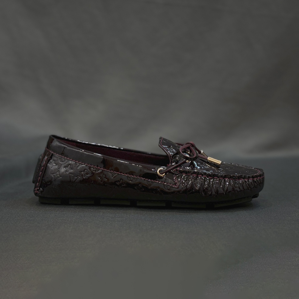 NIGO Louis Vuitton Women's Spring/Autumn Fashion Classic Round Toe Slip-On Leather Flat Low Top Loafers Shoes #nigo78437