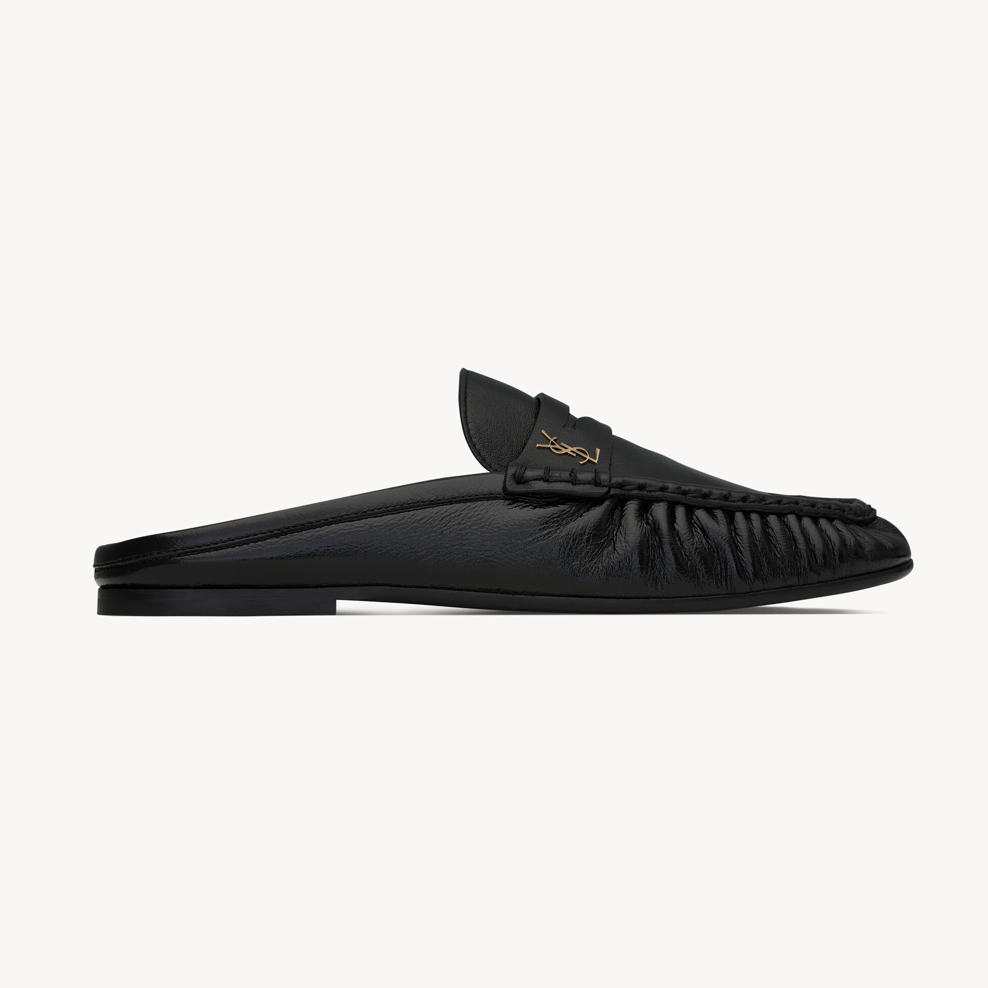 NIGO Saint Laurent LE LOAFER Women's Fashion Casual Round Toe Slip On Half Slip On Logo Leather Loafer Mule Shoes #nigo78444