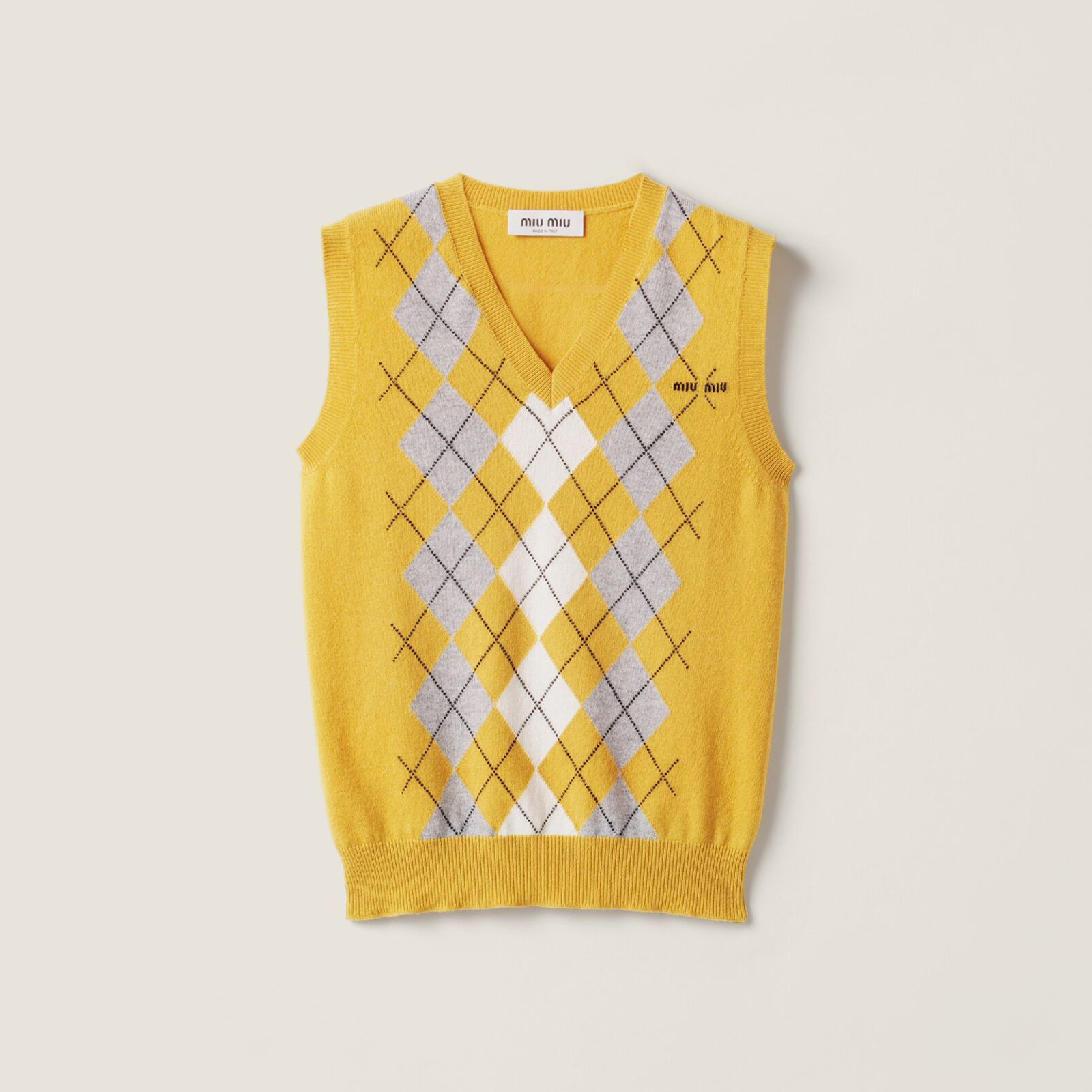 NIGO MiuMiu Women's Fall/winter Fashion Casual V-neck Letter Print Pullover Cashmere Vest #nigo78463