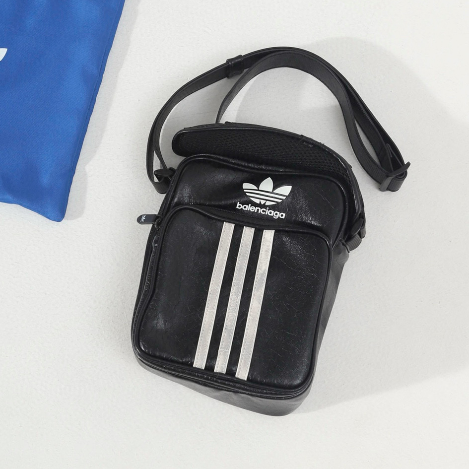 NIGO Balenciaga x Adidas Men's and Women's Unisex Fashion Casual Adjustable Strap Printed Leather Shoulder Bag Crossbody Bag Bags #nigo78453