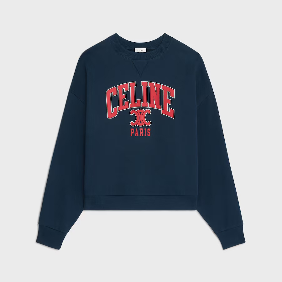NIGO Celine Women's Fall/Winter Fashion Casual Oversized Flocked Print Letter Logo Crew Neck Long Sleeve Sweatshirt #nigo78459